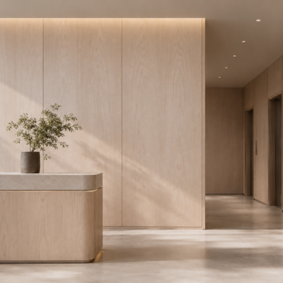 Aplicación de Enchapado Birch en muebles modernos y proyectos interiores