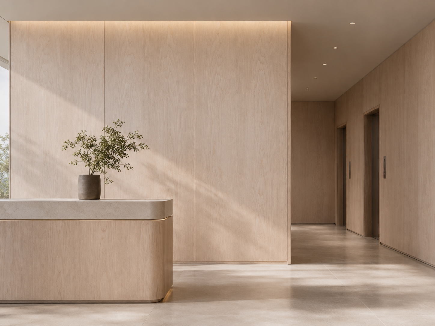 Aplicación de Enchapado Birch en muebles modernos y proyectos interiores