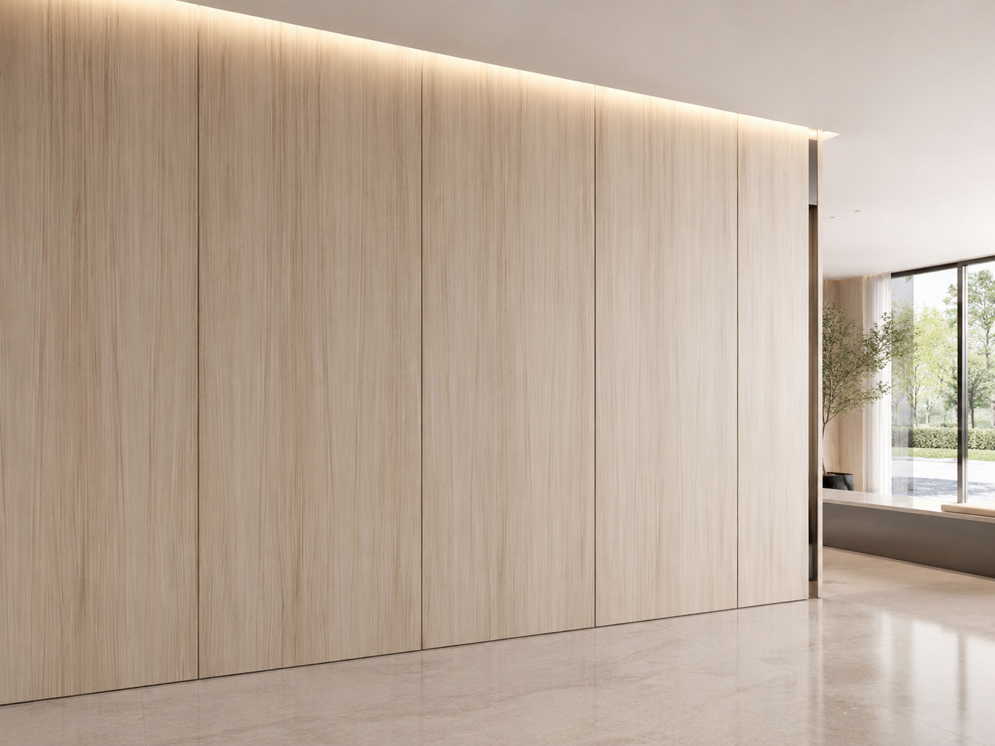 Aplicación de Enchapado Castaño en muebles modernos y proyectos interiores
