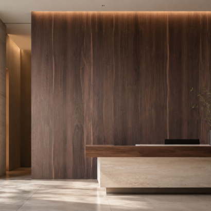 Aplicación de Enchapado Katalox en muebles modernos y proyectos interiores