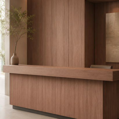 Aplicación de Chapa Caoba en enchapado de MDF, muebles y proyectos de carpintería