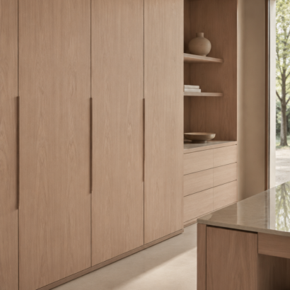 Aplicación de Chapa Cerezo en enchapado de MDF, muebles y proyectos de carpintería