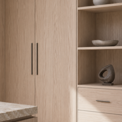 Aplicación de Chapa Encino Rojo en enchapado de MDF, muebles y proyectos de carpintería