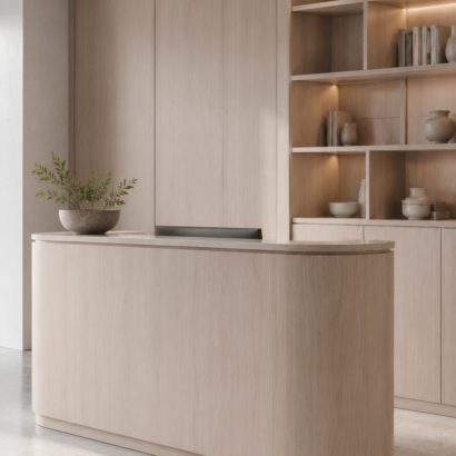 Aplicación de Chapa Haya en enchapado de MDF, muebles y proyectos de carpintería