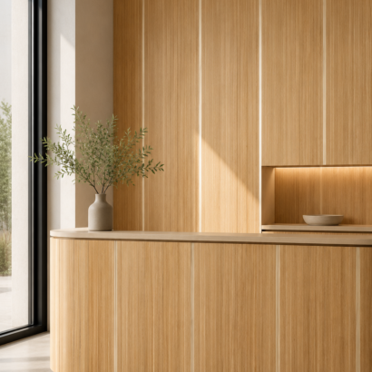Aplicación de Chapa Iroko en enchapado de MDF, muebles y proyectos de carpintería
