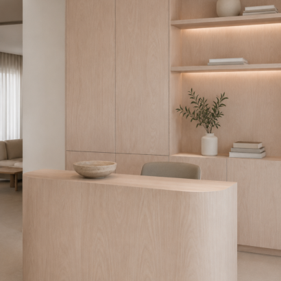 Aplicación de Chapa Okume en enchapado de MDF, muebles y proyectos de carpintería