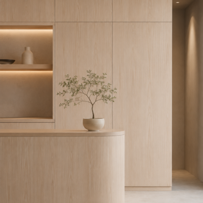 Aplicación de Chapa Roble en enchapado de MDF, muebles y proyectos de carpintería