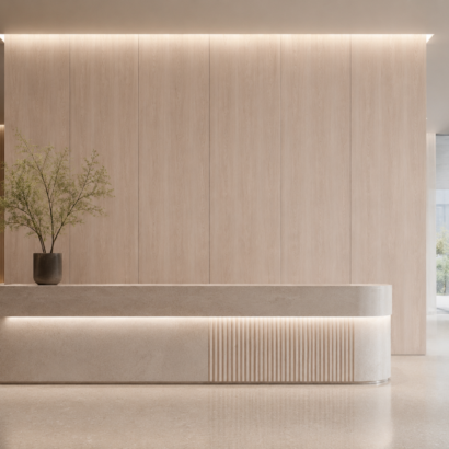 Aplicación de Enchapado Roble en muebles modernos y proyectos interiores