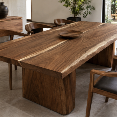 plicación de Madera Parota en mesas, cubiertas y proyectos de interiorismo