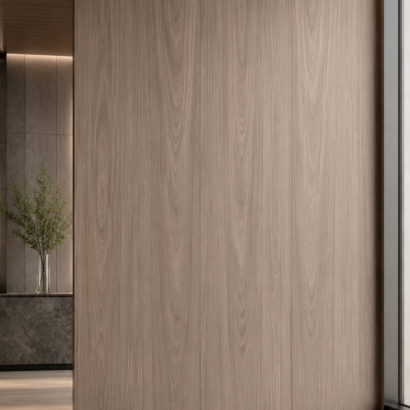 Aplicación de Triplay Nogal Importado en muebles modernos y proyectos interiores