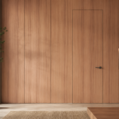 Aplicación de Triplay Parota Importado en muebles modernos y proyectos interiores